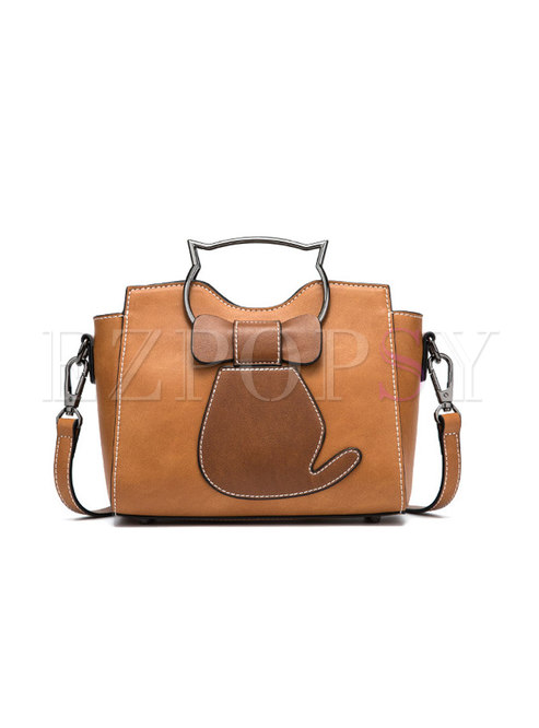 Fashion PU Zipper Pocket Frosted Solid Color Top Handle Bag