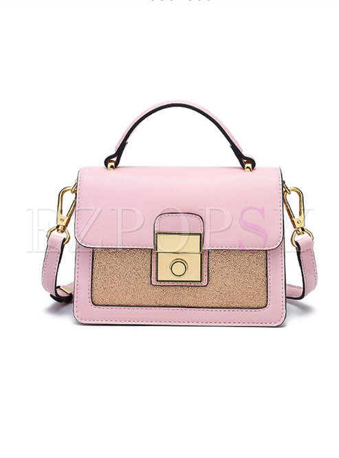 Fashion Pink Wide Strap Tote & Crossbody Bag