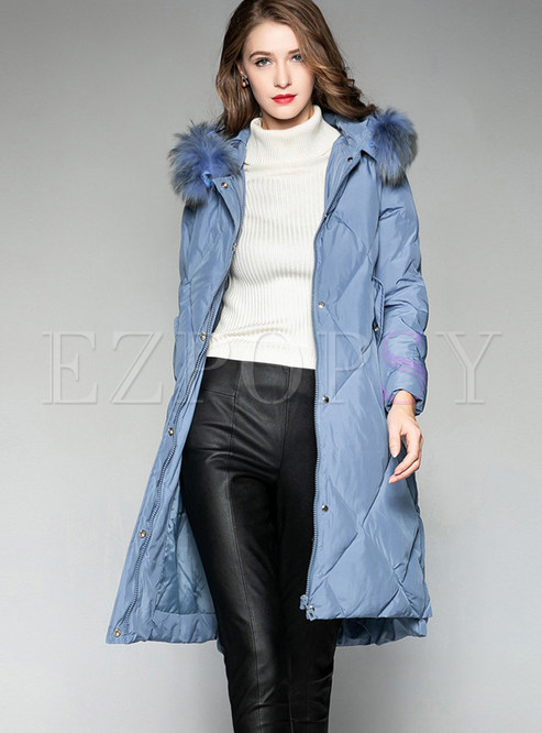 Fashion Fur Collar Hooded Easy-matching Coat