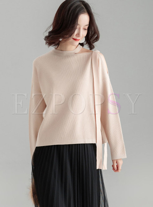 Chic Winter Off Shoulder Knitted Sweater