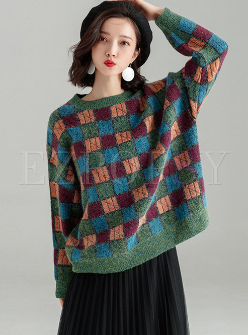 Chic Winter O-neck Long Sleeve Knitted Sweater