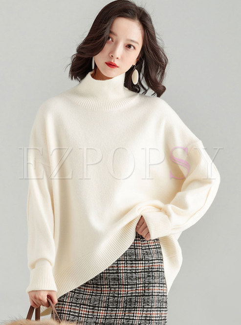 Casual Turtle Neck Woolen Bottoming Sweater