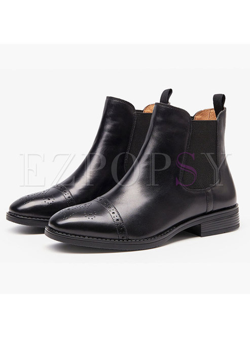 Retro Genuine Leather Ankle Boots