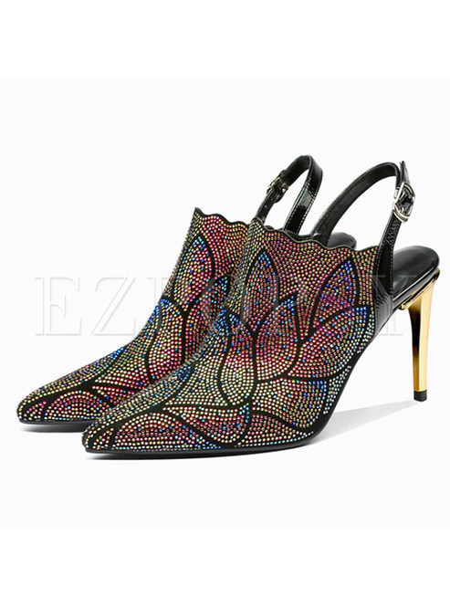 Fashion Pointed Head High Heel Leather Shoes