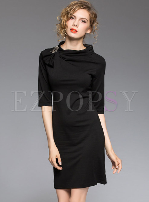 Dresses | Bodycon Dresses | Sexy Black Sheath Dress Half Sleeve Dress