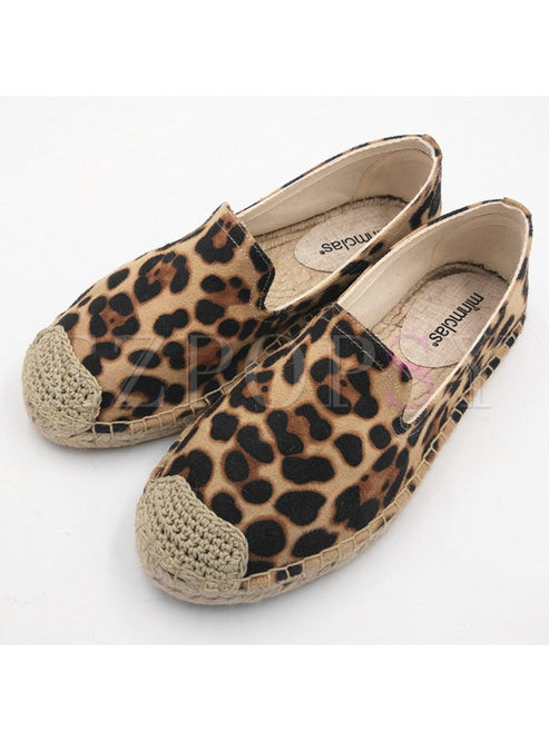 Fashion Leopard Flat Fisherman Shoes