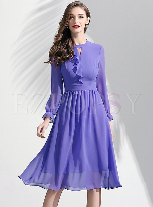 light purple long sleeve dress