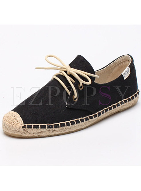 Stylish Canvas Breathable Tied Casual Flats