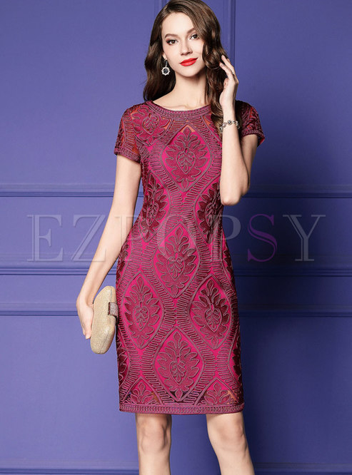 High Waist Pure Color Splicing Plus-size Bodycon Dress