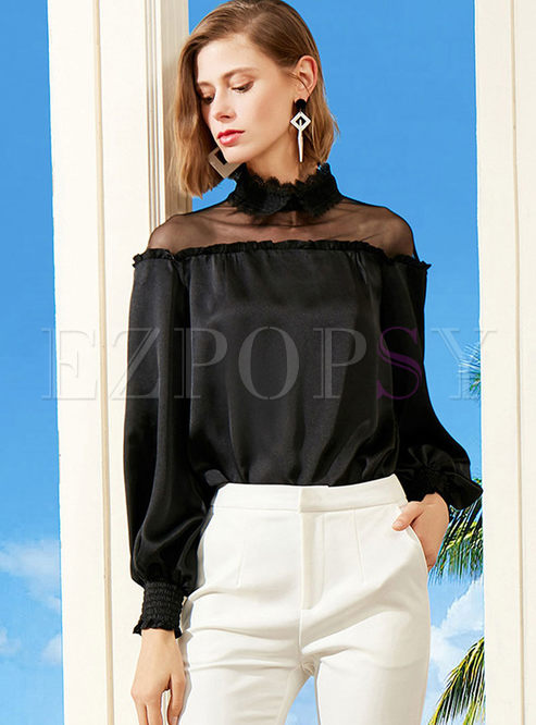 Tops | Blouses | Lantern Sleeve Pullover Loose Blouse