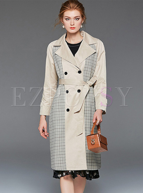 Casual Notched Loose Long Trench Coat