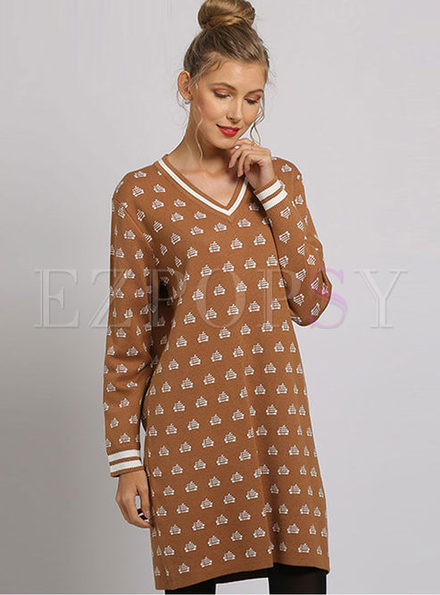 Casual Loose Pullover Knitted Dress