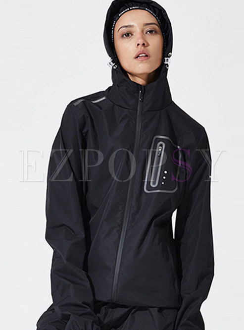 Casual Patchwork Hooded Sport Jacket 