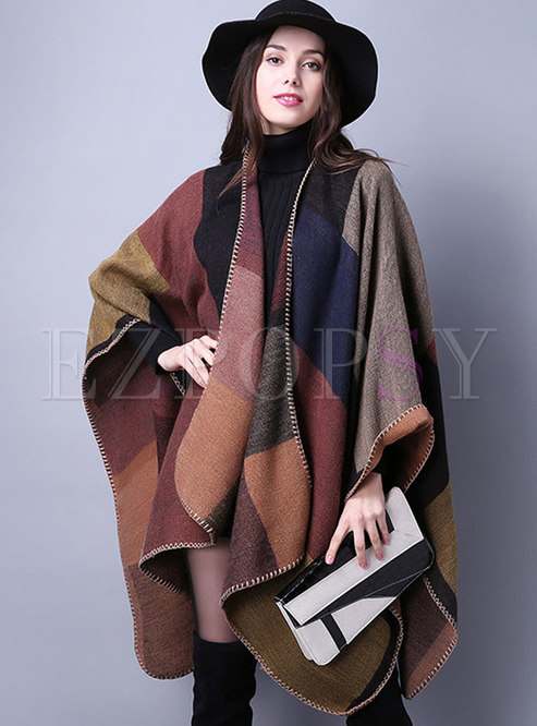 Fashion Muti-color Cloak Thick Scarf