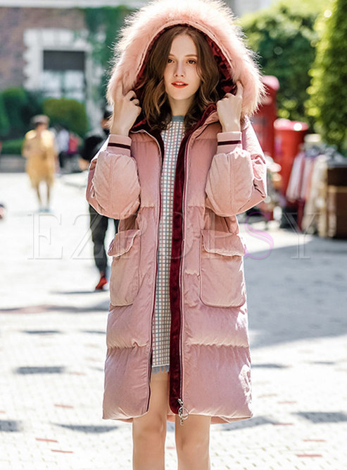 Casual Straight Thick Hooded Puffer Coat