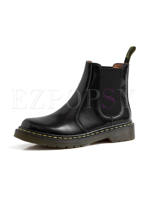 Casual O-head Leather Short Boots