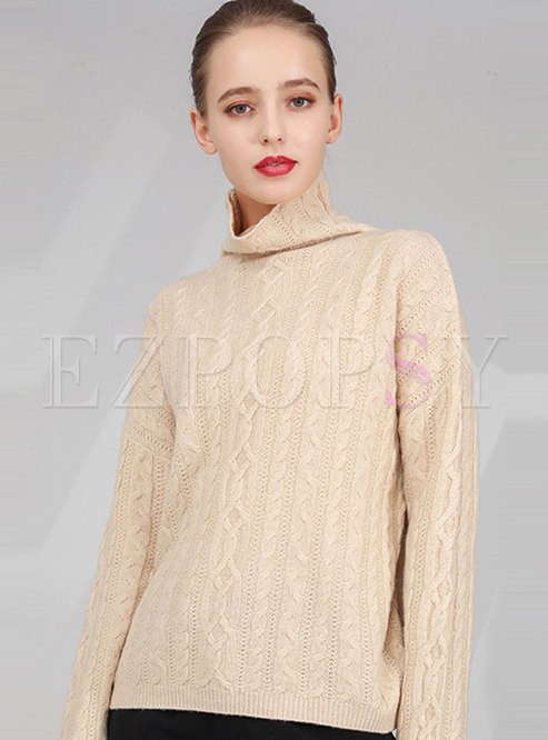 High Collar Pullover Loose Sweater