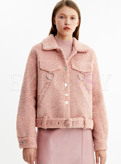Solid Color Straight Thick Teddy Bear Jacket