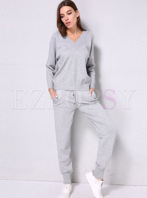 Two-piece Outfits | Two-piece Outfits | Pullover Long Sleeve Sweater ...