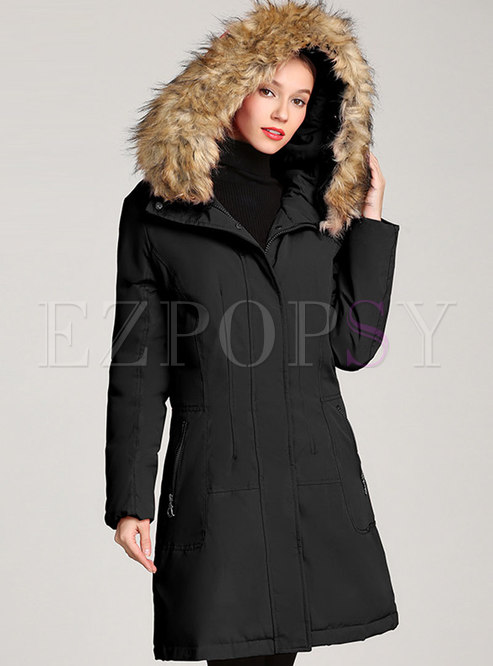 Fur Collar Down Cotton Parka Coat
