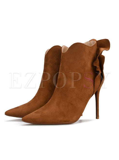 Pointed Head High Heel Ankle Boots