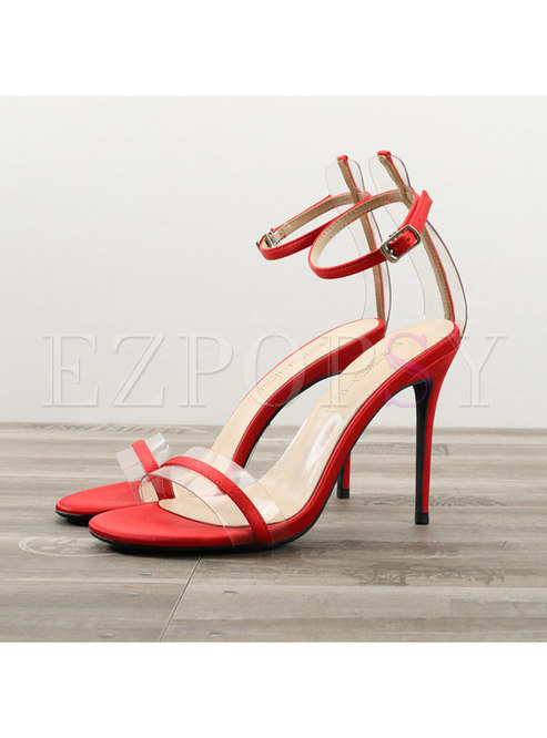 Clear Strap Pointed Heel Sandals