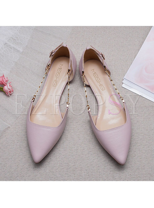 Pointed Toe Buckle Low-fronted Flat