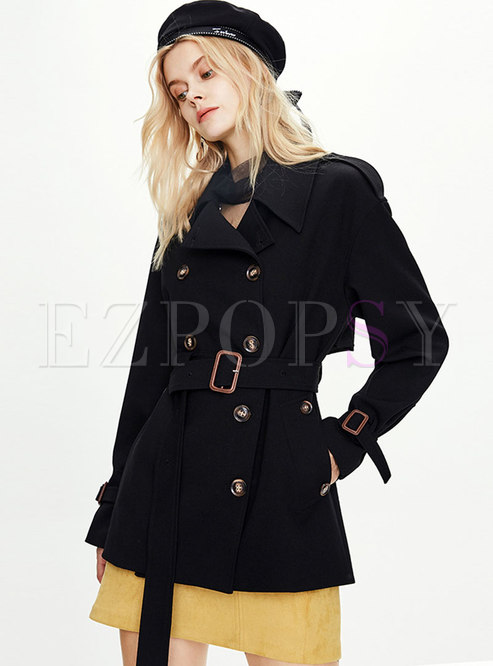 Lapel Double-breasted Thicken Trench Coat