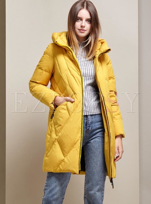 Hooded Straight Duck Down Puffer Coat