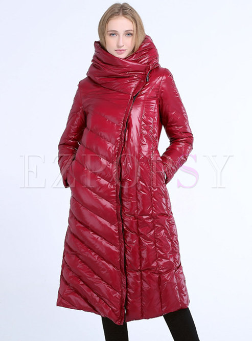 Hooded Straight Long Plus Size Down Coat
