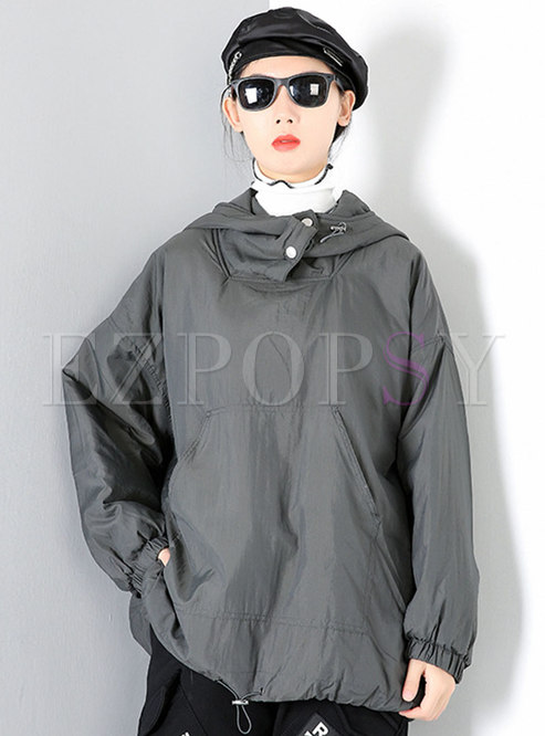 Pullover Drawstring Cotton Padded Hoodie