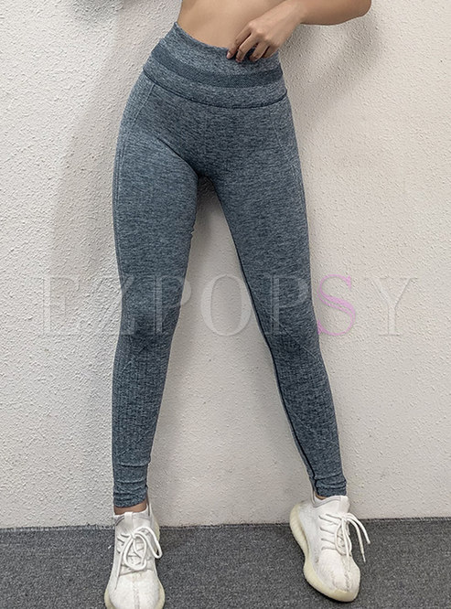 High Waisted Openwork Tight Fitness Pants