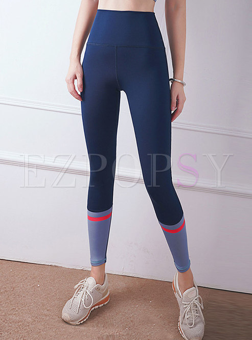 Color-blocked Patchwork High Waisted Yoga Pants