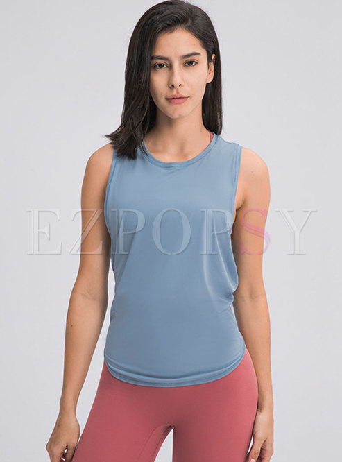 Mesh Patchwork Breathable Sleeveless Active Top