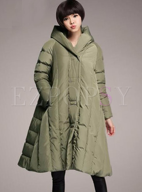 Plus Size Hooded Thicken Long Puffer Coat