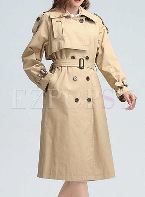 Double-breasted Belted Mid-length Trench Coat