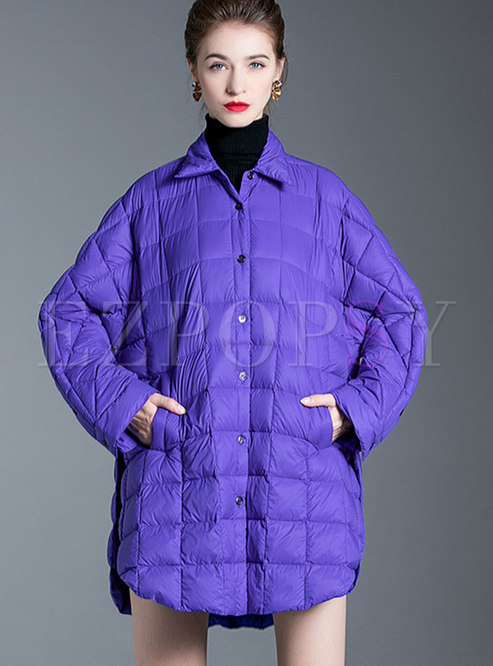 Plus Size Single-breasted Lightweight Down Coat