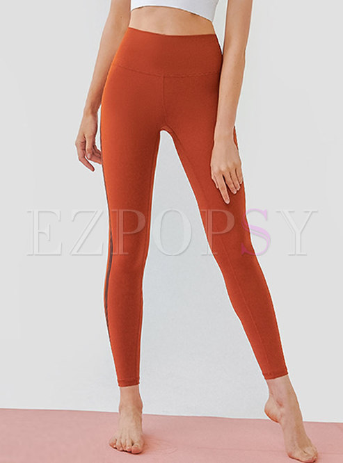 High Waisted Striped Tight Quick-drying Yoga Pants