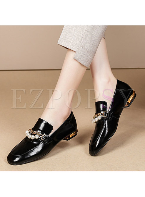 Rounded Toe Low-fronted Low Heel Loafers