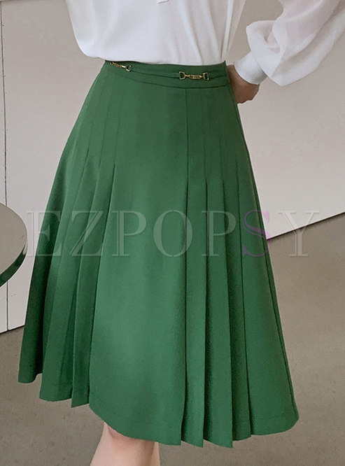Women's Office Pleated Skirt