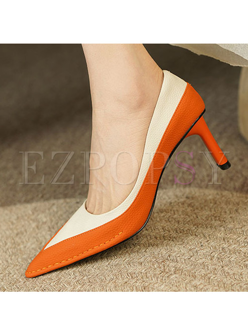 Women Pumps Stiletto Heels Pointed Toe Slip on High Heel Shoes