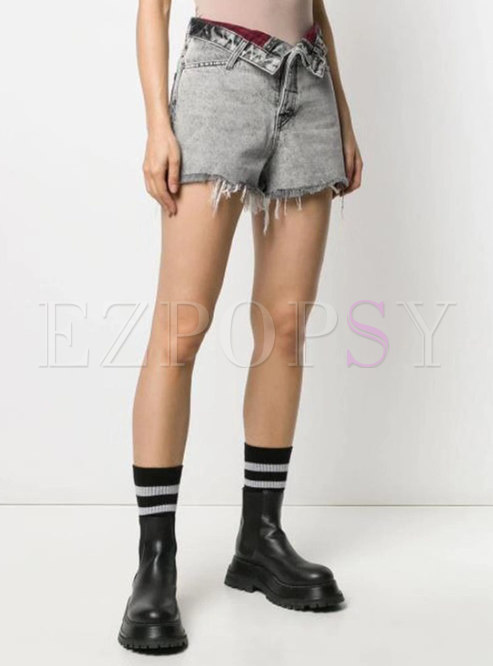Women's Casual High Waisted Jeans Shorts