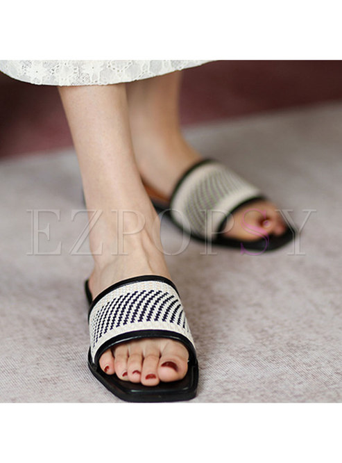 Womens Peep Toe Backless Slip on Slipper Shoes