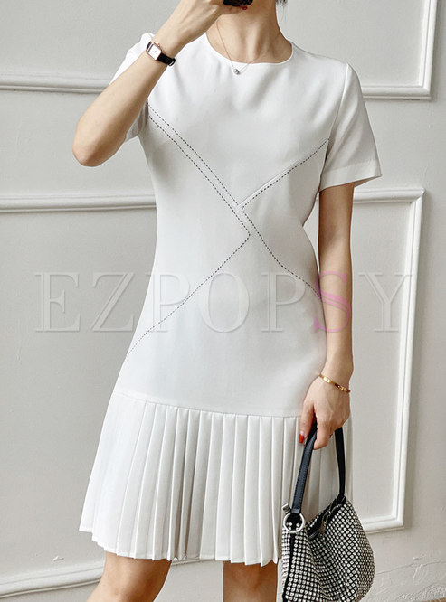 Elegant Short Sleeve Work Dress