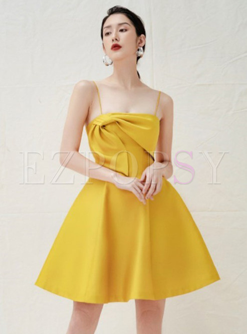Topshop Premium Yellow Evening Party Dress