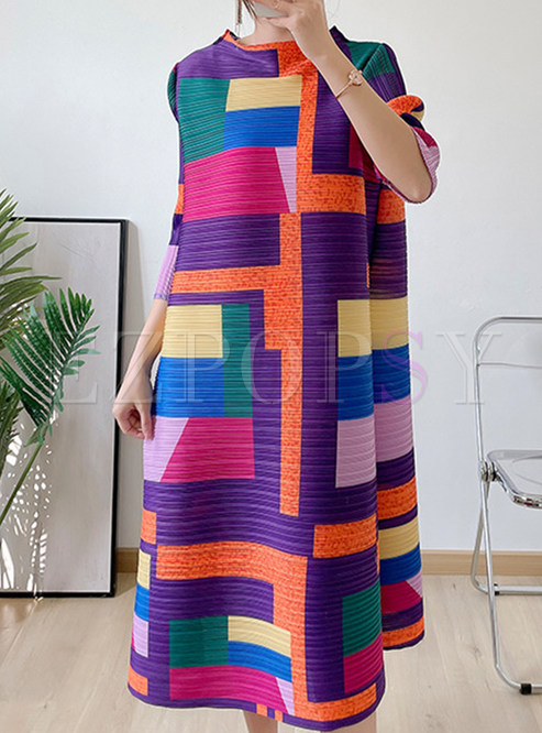 Fashion Geometric Loose Midi Dresses