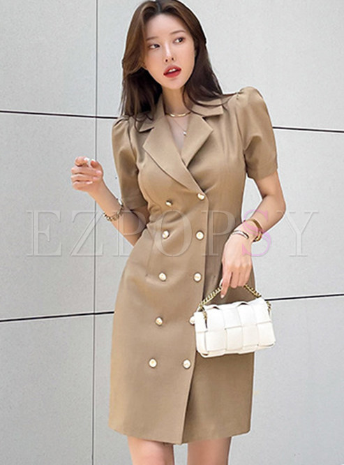 Double-Breasted Office Blazer Dresses