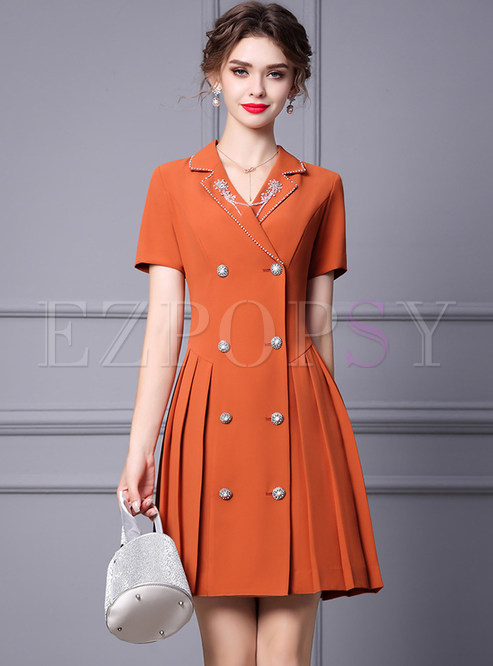 Fashion Double-Breasted Work Blazer Dresses