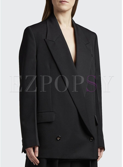 Women Single Breasted Casual Blazer Coat
