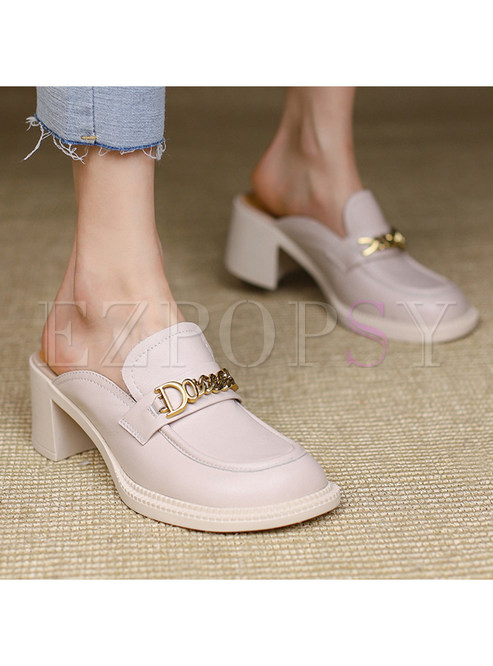 Square Heel PU Wide Fit Women Shoes